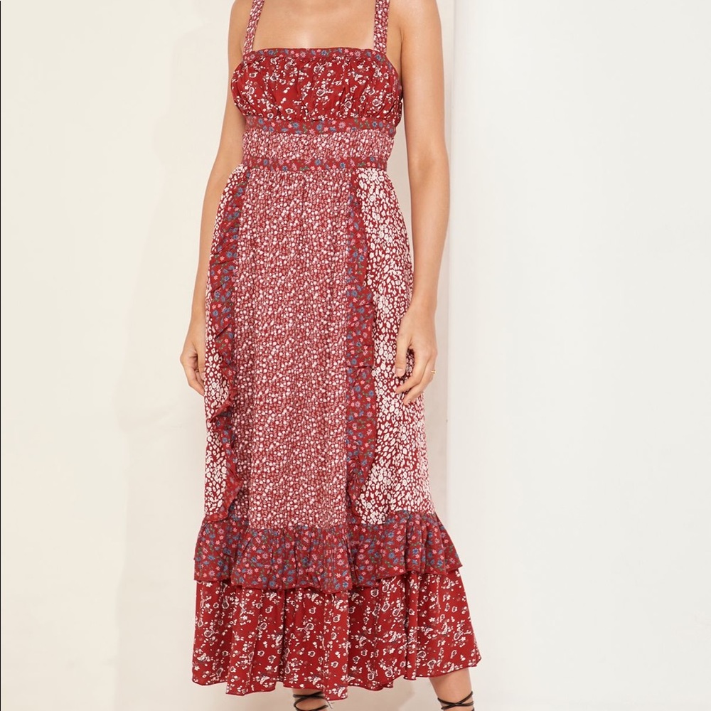 NWT Free people Yesica Ruffle Detail Printed Dress